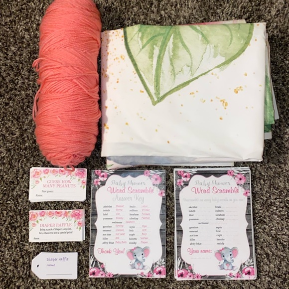 Elephant Theme Baby Shower Party Games & Backdrop Bundle - Picture 2 of 8